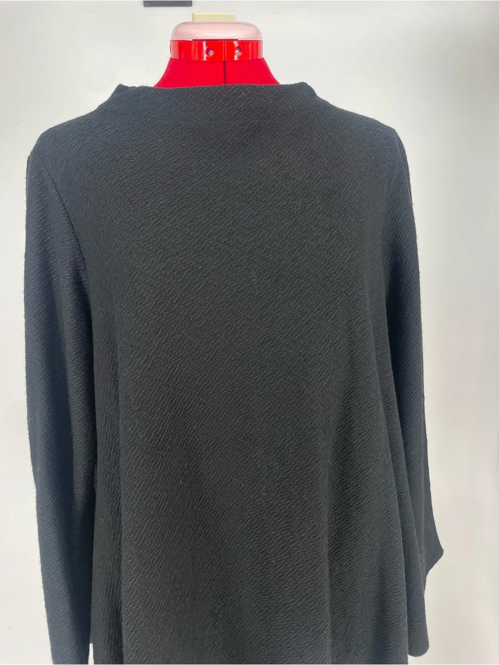 Elemente Clemente Black Swing Style Wool Cotton Blend Sweater Long Sleeve Top